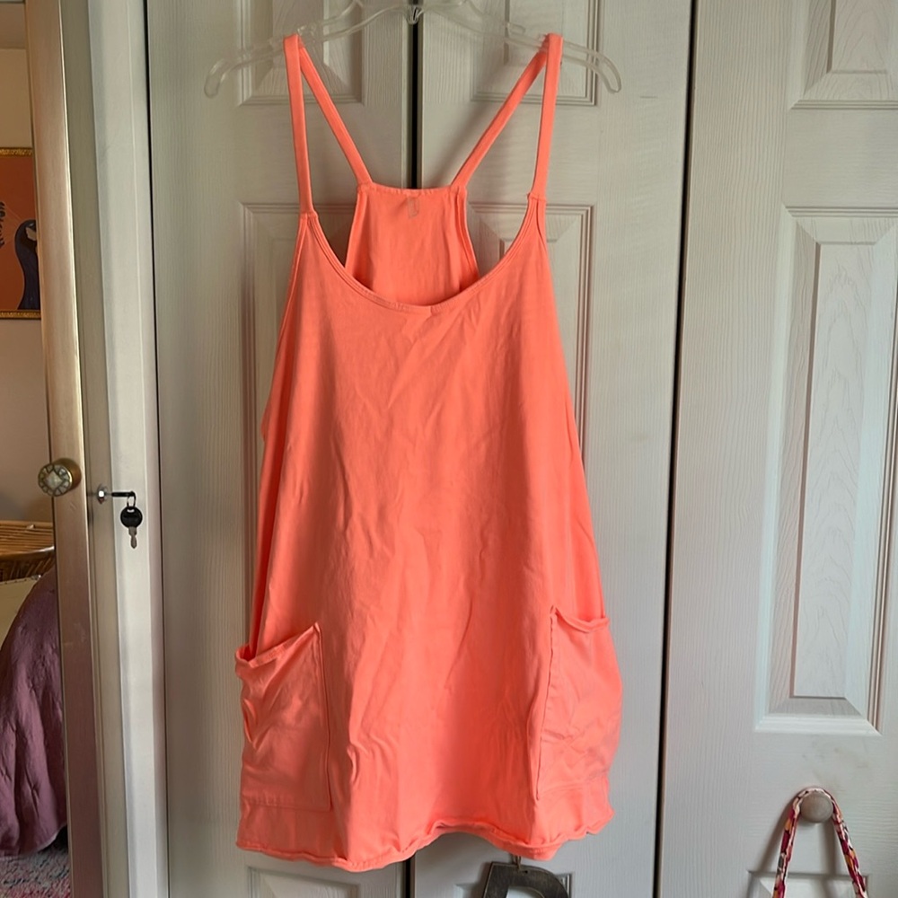 Free People Hot Shot Mini Dress Hot Watermelon neon coral